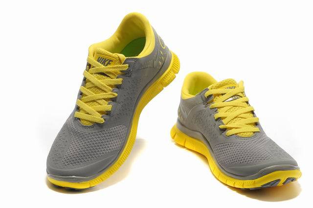 Nike Free Run 4.0 V2 Grey Yellow Shoes - Click Image to Close