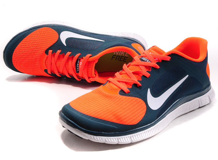 Nike Free 4.0 V2 Orange Blue White Running Shoes - Click Image to Close