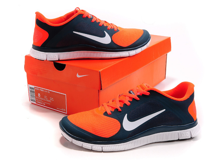 Nike Free 4.0 V2 Orange Blue White Running Shoes - Click Image to Close