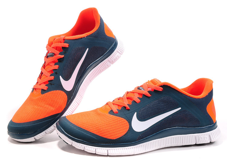 Nike Free 4.0 V2 Orange Blue White Running Shoes - Click Image to Close