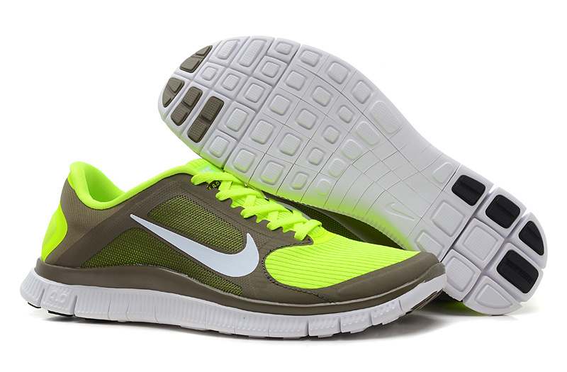 Nike Free Run 4.0 V3 Army yellow White Shoes