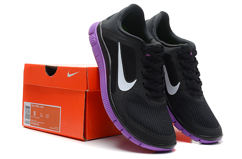 Nike Free Run 4.0 V3 Black Purple Shoes - Click Image to Close