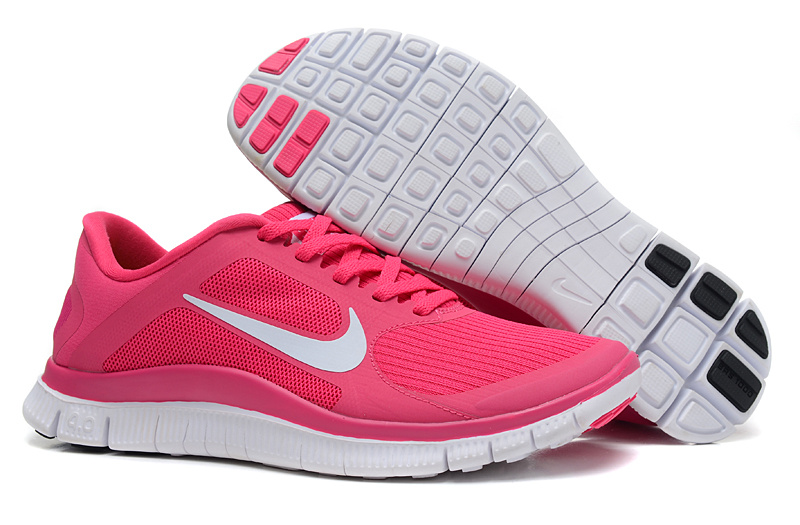 Women Nike 4.0 V3 Running Shoes Pink White - Click Image to Close