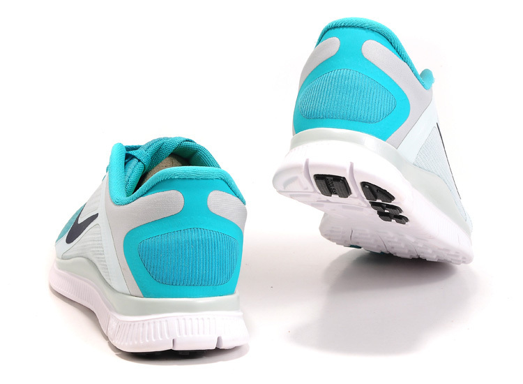 Nike Free Run 4.0 White Blue Grey Shoes - Click Image to Close