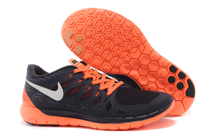 World-Up Nike Free Run 5.0 Black Orange Shoes - Click Image to Close
