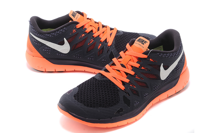 World-Up Nike Free Run 5.0 Black Orange Shoes - Click Image to Close