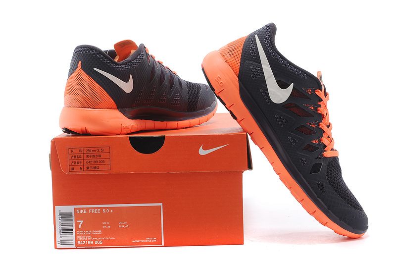 World-Up Nike Free Run 5.0 Black Orange Shoes