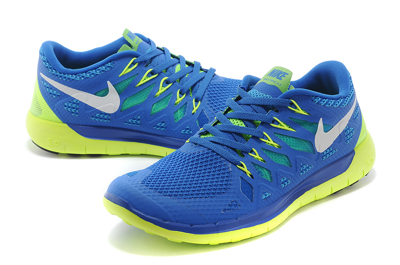 World-Up Nike Free Run 5.0 Blue Green Shoes - Click Image to Close