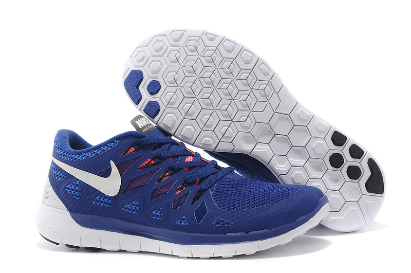 World-Up Nike Free Run 5.0 Blue White Shoes - Click Image to Close