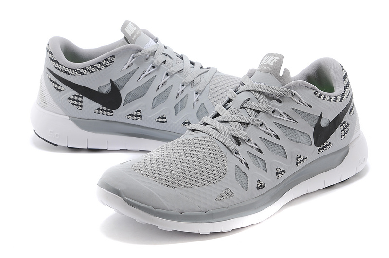 World-Up Nike Free Run 5.0 Grey White Shoes - Click Image to Close