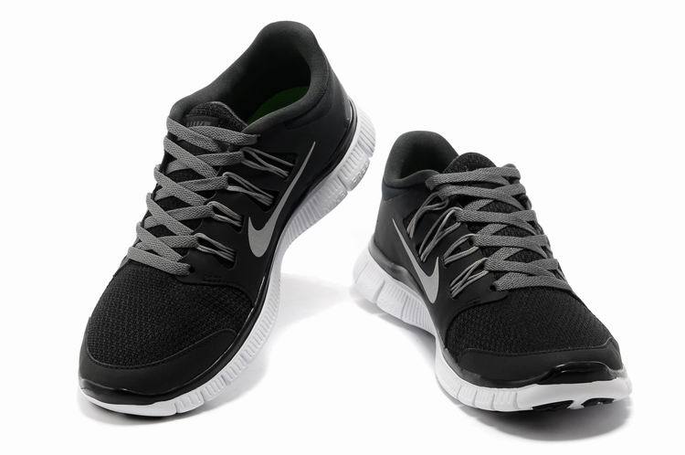 Women Nike Free Run 5.0 2 Black White Shoes - Click Image to Close