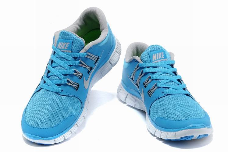 Women Nike Free Run 5.0 2 Blue Grey Shoes - Click Image to Close