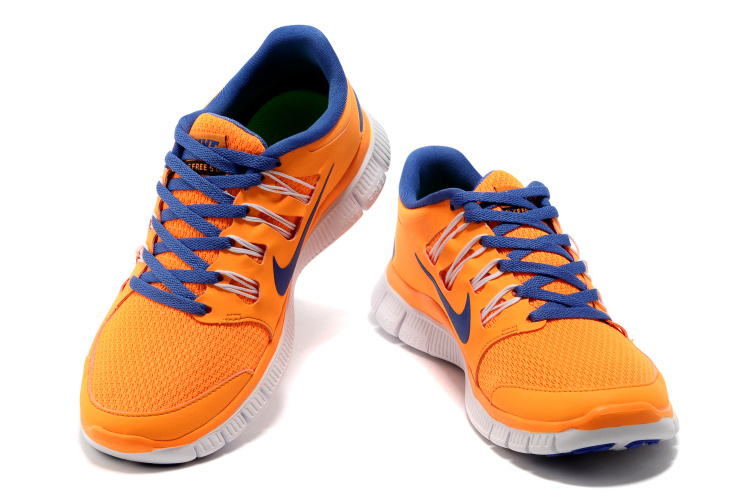 Women Nike Free Run 5.0 2 Orange Blue White Shoes