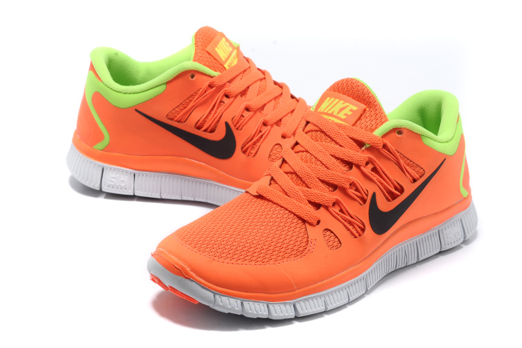 Women Nike Free Run 5.0 2 Orange Green Black Shoes