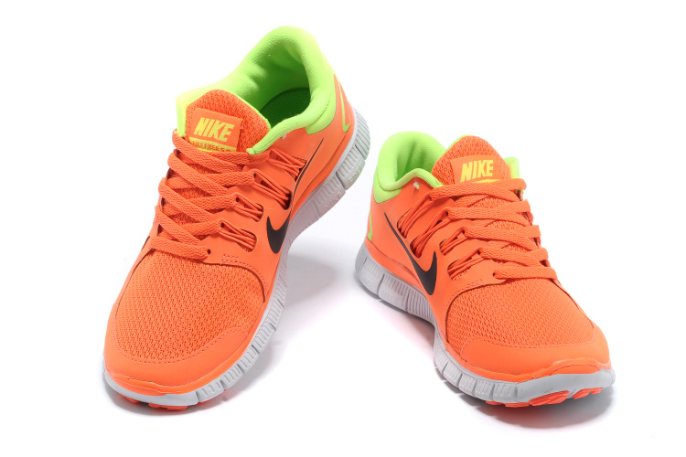 Women Nike Free Run 5.0 2 Orange Green Black Shoes