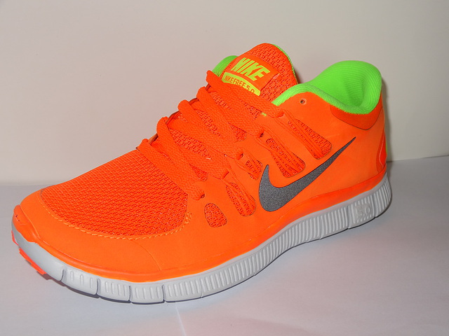 Women Nike Free Run 5.0 2 Orange White Shoes