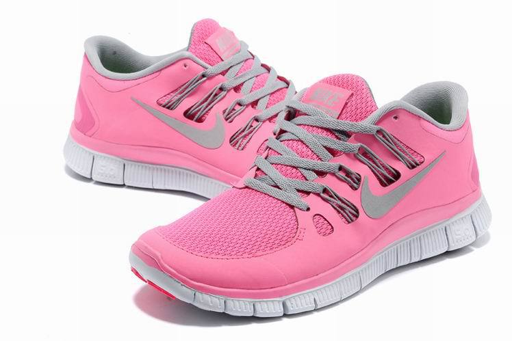 Women Nike Free Run 5.0 2 Pink Grey White Shoes - Click Image to Close