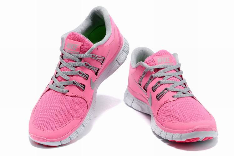 Women Nike Free Run 5.0 2 Pink Grey White Shoes - Click Image to Close