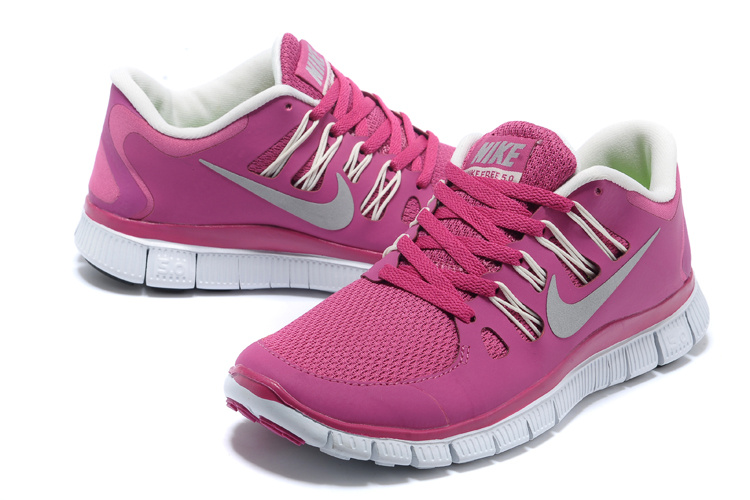 Women Nike Free Run 5.0 2 Red Silver White Shoes - Click Image to Close