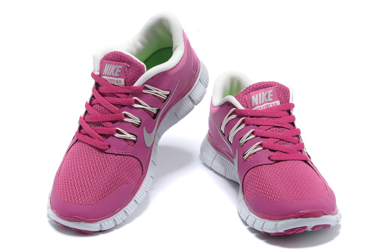 Women Nike Free Run 5.0 2 Red Silver White Shoes