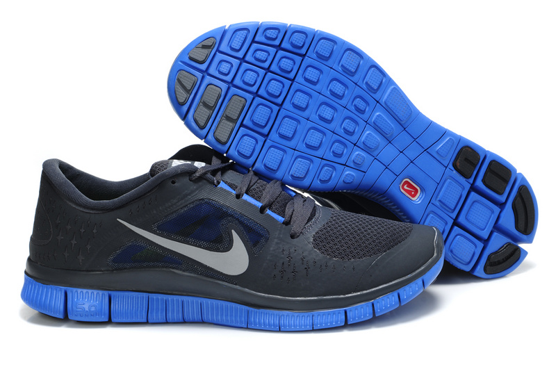 Nike Free Run 5.0 Black Blue Shoes - Click Image to Close