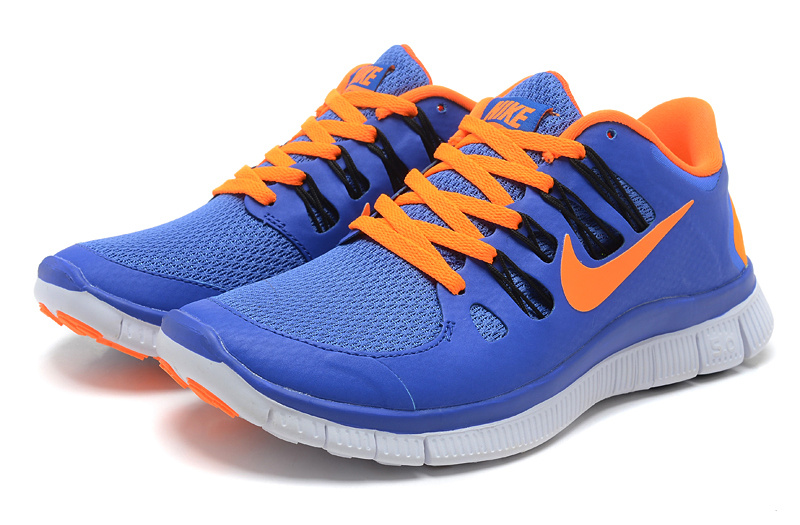 Nike Free 5.0 Running Shoes Blue Orange - Click Image to Close