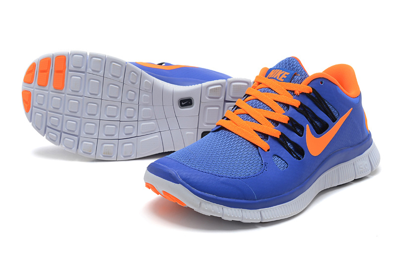 Nike Free 5.0 Running Shoes Blue Orange - Click Image to Close