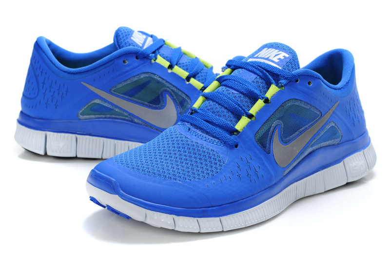Nike Free Run 5.0 Blue White Shoes - Click Image to Close