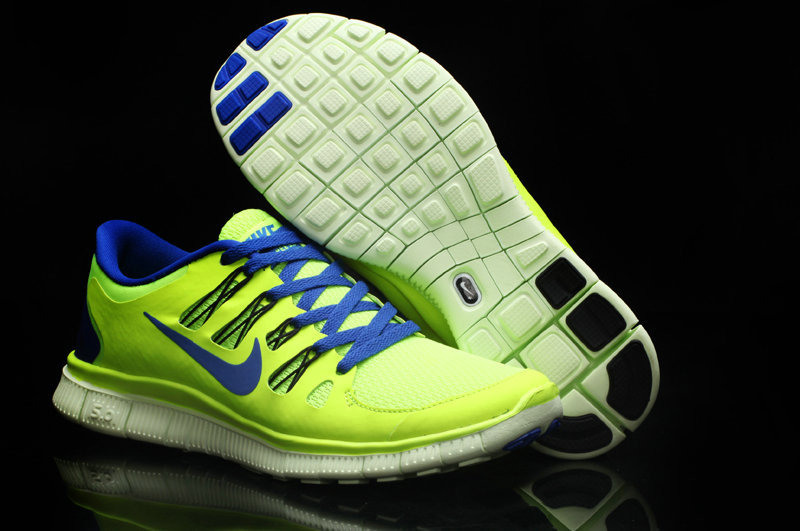 Nike Free Run 5.0 Fluorscent Green Blue Women Running Shoes