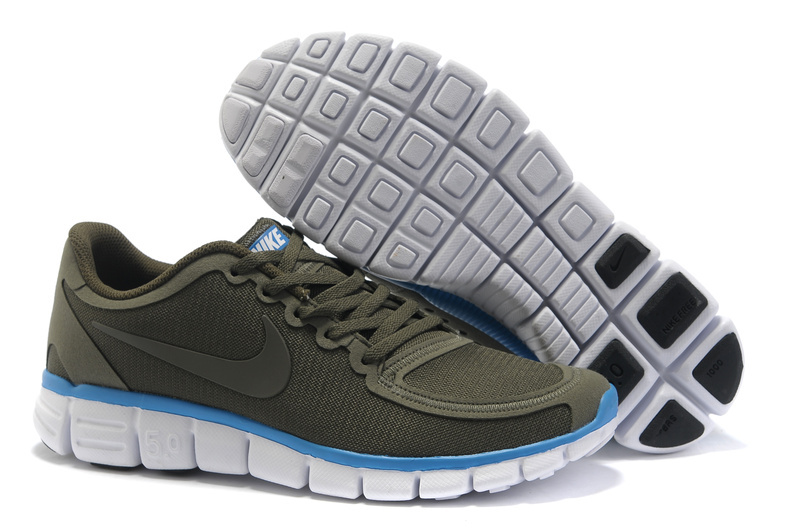 Nike Free 5.0 Running Shoes Grenadine Army Blue White