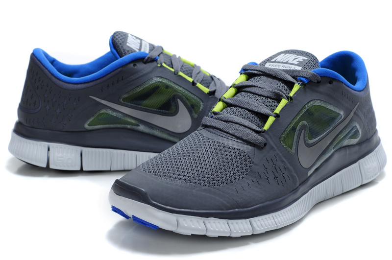 Nike Free Run 5.0 Grey Blue White Shoes - Click Image to Close