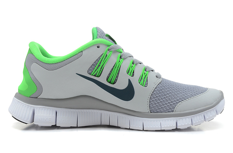 Nike Free Run 5.0 Grey Green Shoes - Click Image to Close
