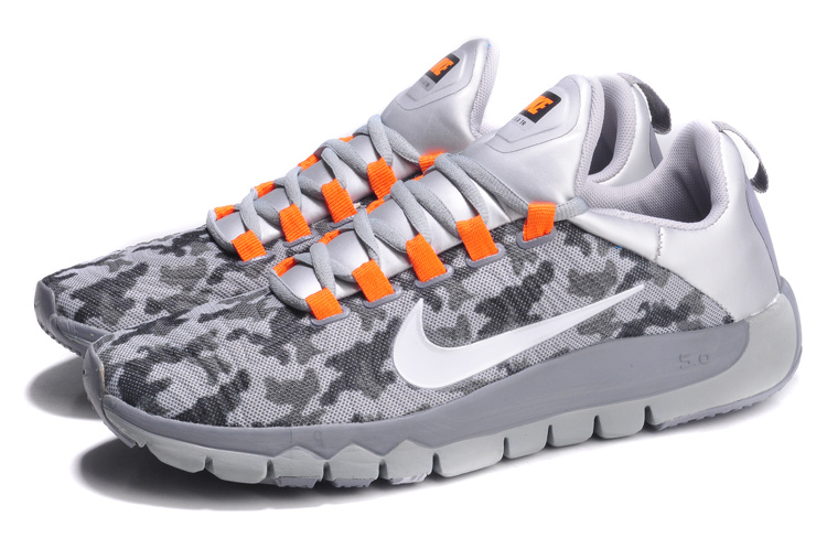 Nike Free Run 5.0 Grey White Orange Shoes - Click Image to Close