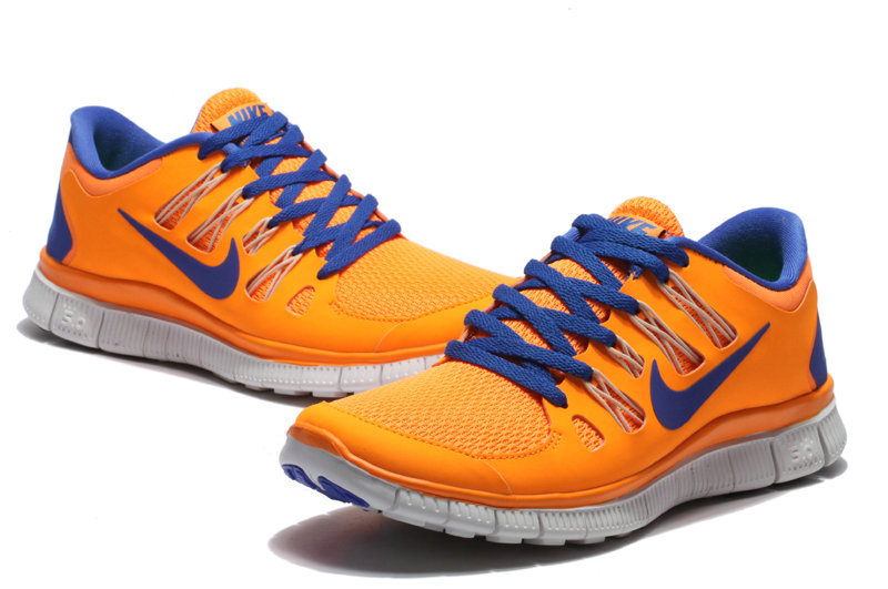 Nike Free Run 5.0 Orange Blue Shoes - Click Image to Close