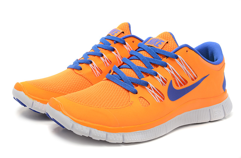 Nike Free 5.0 Running Shoes Orange Red Blue - Click Image to Close