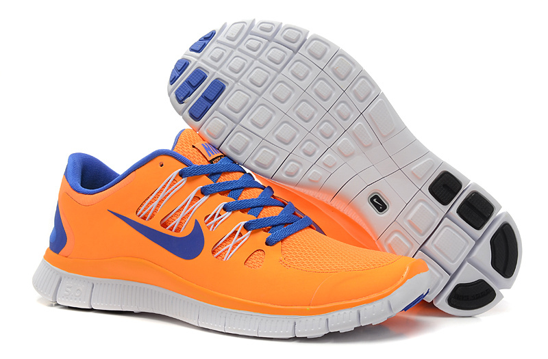 Nike Free 5.0 Running Shoes Orange Red Blue - Click Image to Close