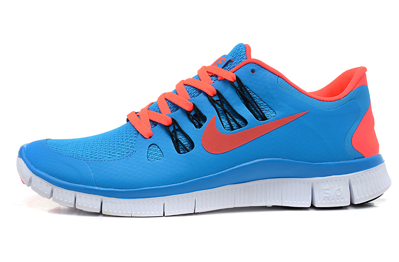 Nike Free 5.0 Running Shoes Sky Blue Orange - Click Image to Close