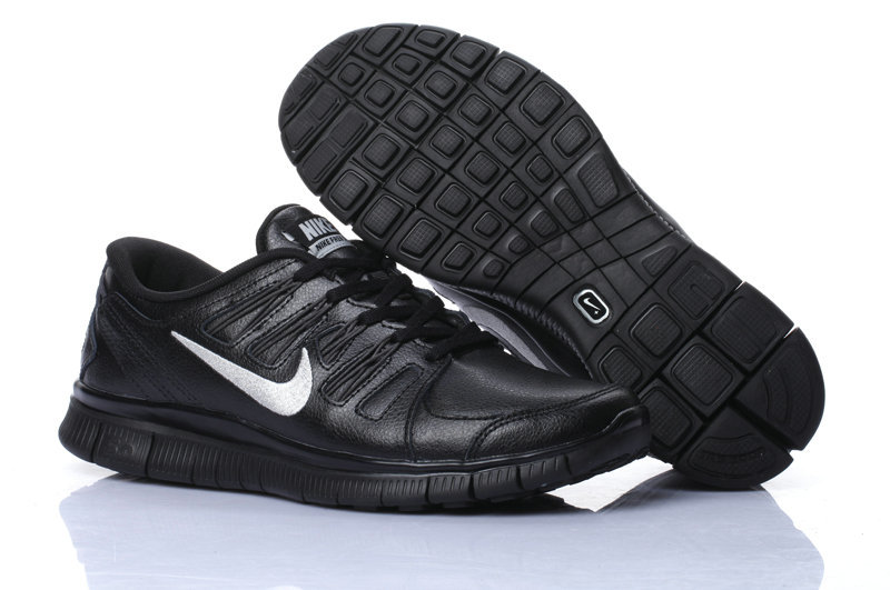 Nike Free Run 5.0 Suede All Black Running Shoes - Click Image to Close