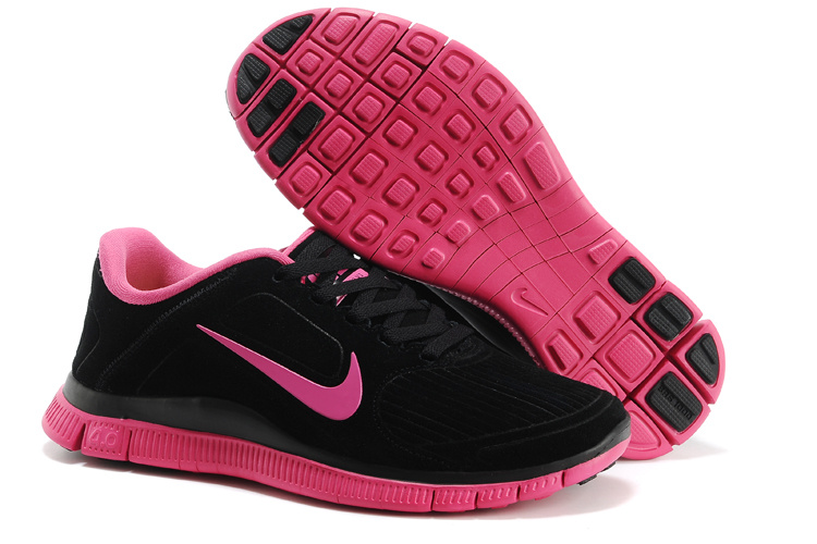 Women Nike Free Run 5.0 Suede Black Pink - Click Image to Close