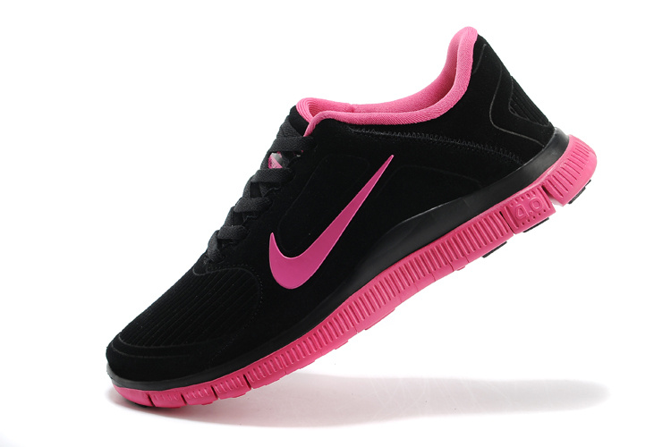 Women Nike Free Run 5.0 Suede Black Pink - Click Image to Close