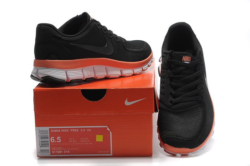 Nike Free Run 5.0 V4 Black Orange White Shoes
