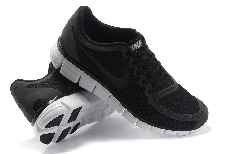 Nike Free Run 5.0 V4 Black White Shoes - Click Image to Close