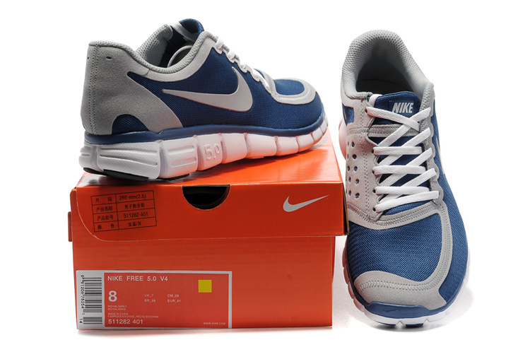 Nike Free Run 5.0 V4 Blue Grey White Shoes