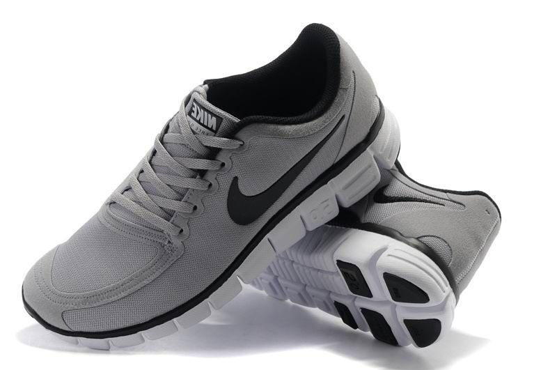 Nike Free Run 5.0 V4 Grey Black White Shoes - Click Image to Close