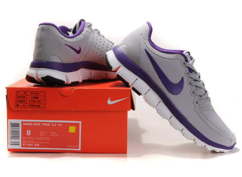 Nike Free Run 5.0 V4 Grey Purple White Shoes