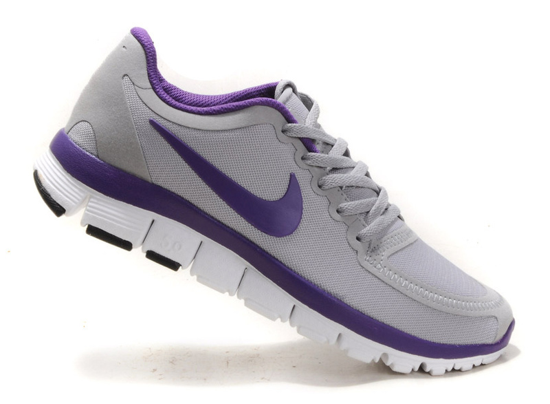 Nike Free Run 5.0 V4 Grey Purple White Shoes - Click Image to Close