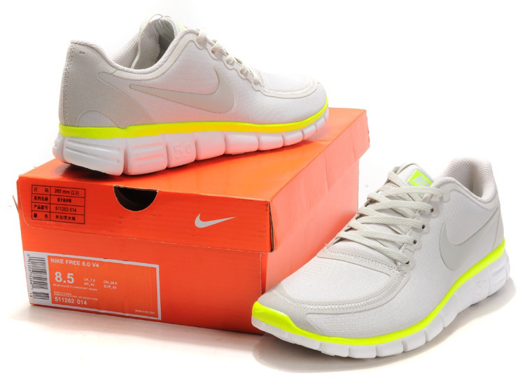 Nike Free Run 5.0 V4 Grey Yellow Shoes