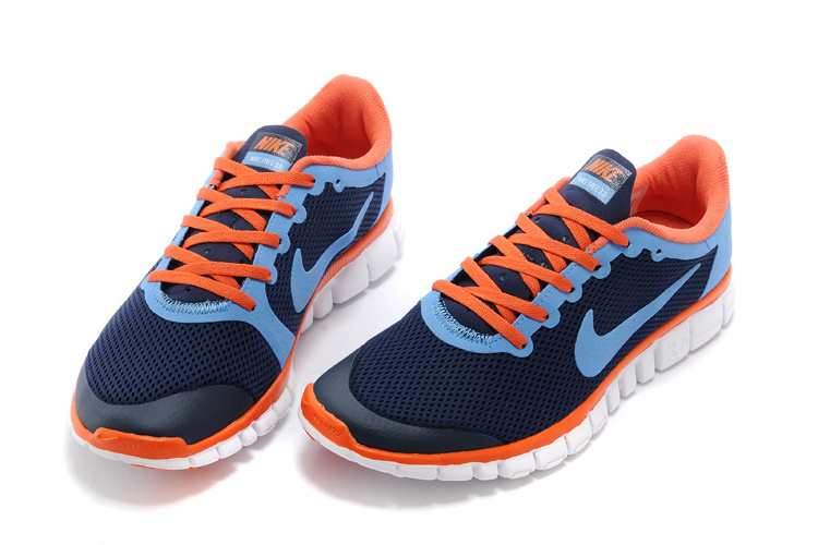 Nike Free Run.3.0 Boutique Dark Blue Orange Running Footwear - Click Image to Close