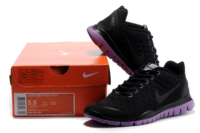 Women Nike Free TR Fit Black Purple Running Shoes - Click Image to Close