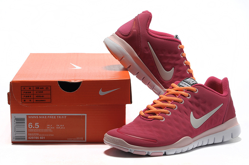 Women Nike Free TR Fit Plum White Running Shoes - Click Image to Close